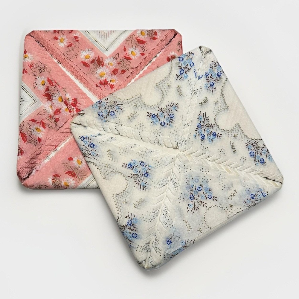 Gorgeous Vintage Floral Tissue Paper Napkin‎ Handkerchief Sets Made in Germany